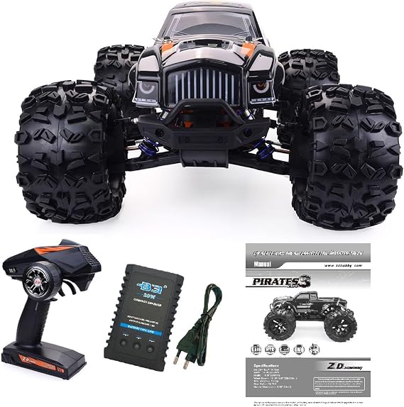 ZD Racing 1:8 9116 V4 RC Racing Car 90km/h 4 * 4 Remote Control Big Tire Truck MT8 Pirates3 Wheelie Bar 15KG Servo No Lights Sounds