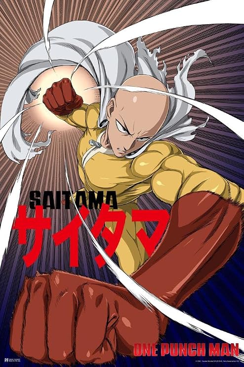 One Punch Man Saitama Flying Punch Japanese Superhero Manga Anime Character Cool Wall Art Print Poster 24x36