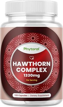 High Strength Hawthorn Berry Capsules - Pure Antioxidant Hawthorn Berry Supplement with Leaf & Flower Extract 41 for Heart Health & Digestion - Energy Support for Men & Women - 120 Count Pack