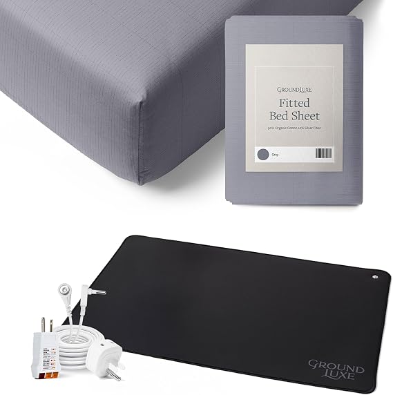 GroundLuxe Twin XL Gray Grounding Sheet & Mat Bundle