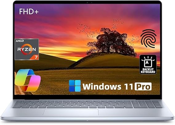Dell Inspiron 16 Laptop, 16" FHD+ Display, AMD Ryzen 7-8840U, 64 GB DDR5, 2 TB SSD, Wi-Fi 6E, Backlit Keyboard, Windows 11 Pro