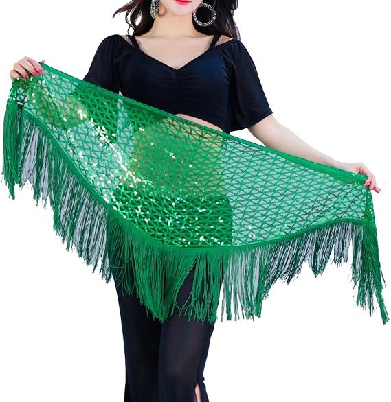 Belly Dance Hip Scarf Tassel Waist Chain Dynamic Versatile Waist Shinning Sequins Ornament
