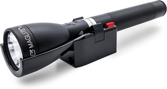 MagLite ML150LRX LED Rechargeable Flashlight 1082 Lumens, 458m Beam Distance, Matte Non-Slip Tactical Grip Black