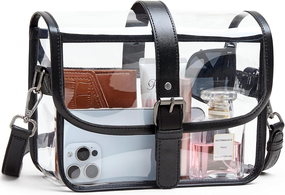 Bluome Clear Purses for Stadium Events 12x6x12 Clear Bag for Women Stadium Bag for Concert Sports Events Travel
