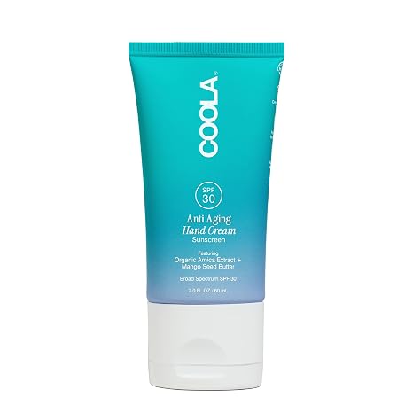 COOLA Anti-Aging Hand Cream SPF 30 Sunscreen Lotion, 2 fl oz | Organic, Moisturizing Broad Spectrum Protection, Dermatologist Tested, Visibly Smooths