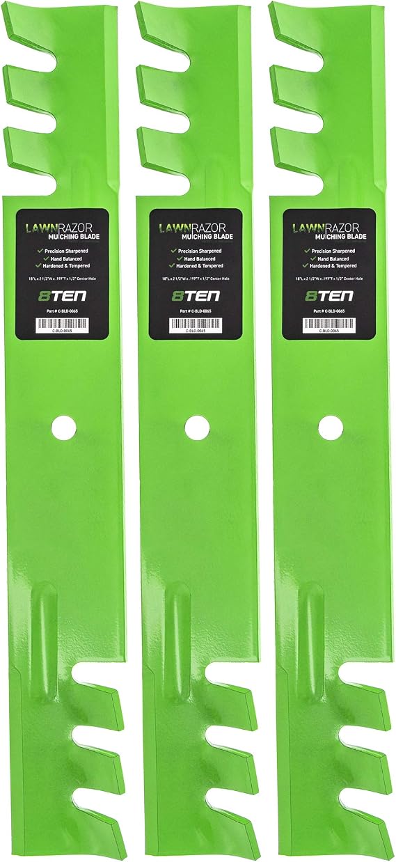 8TEN LawnRAZOR Mower Blade for Toro 106-0626 27-0990 44-5480 Toothed 3-Pack