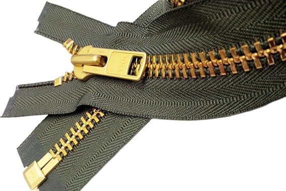 YKK Sale 28" Extra Heavy Duty Jacket Zipper 10 Brass Separating ~ Color 567 Olive Green (1 Zipper/Pack) Made in USA