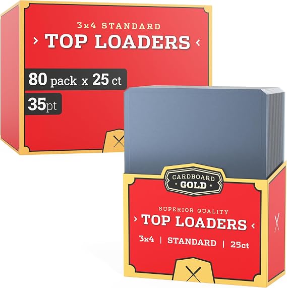 Cardboard Gold 35pt Top Loaders for Cards - 2000 Count 3x4 Hard Sleeves