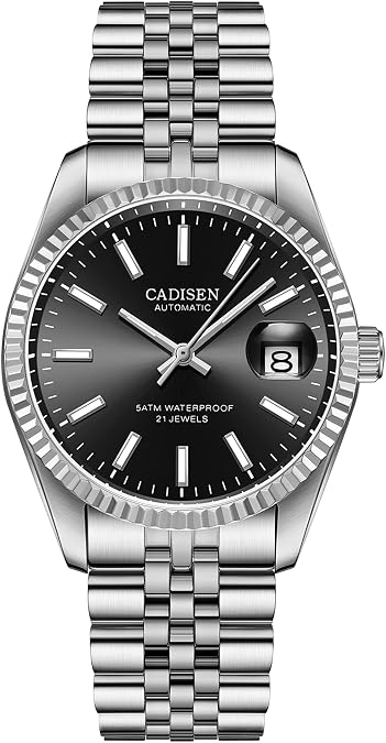 CADISEN 38MM Men's Automatic Mechanical Watch Luxury AR Sapphire Glass Water Resistant Stainless Steel MIYOTA 8215 Reloj Hombre