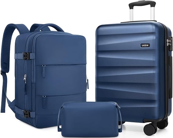 UKEIN Luggage Set with Backpack,Hardshell Carry On Luggage Airline Approved