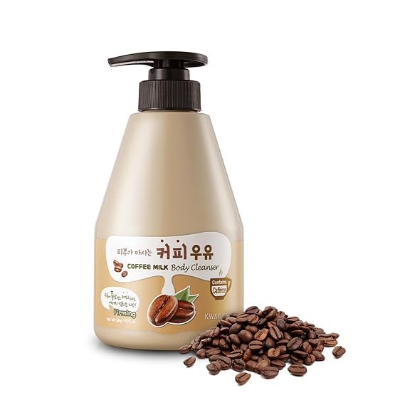 Kwailnara Coffee Milk Body Wash (19.75 Fl Oz) Korean Body Cleanser for Energized Skin | Milk Protein, Royal Jelly & Antioxidant Coffee Extract | Paraben-Free with Gentle Bubbles