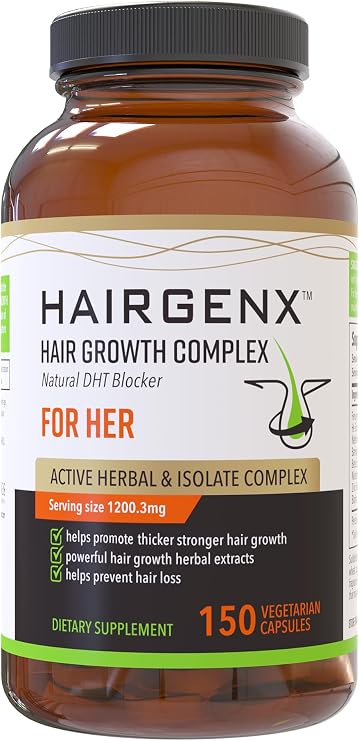 for HER | 150 Herbal Capsules (75 Day Supply) | DHT Blocker for Thicker, Fuller Hair | Natural Hair Loss Supplement for Women | Gluten-Free, Vegan-Friendly