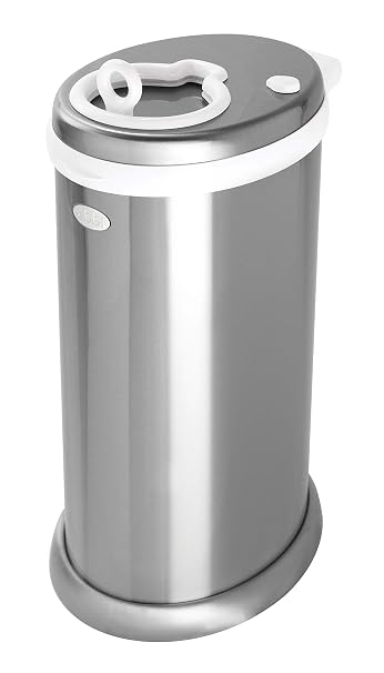 Ubbi Stainless Steel Diaper Pail, No Special Bags, Odor-Locking, Chrome