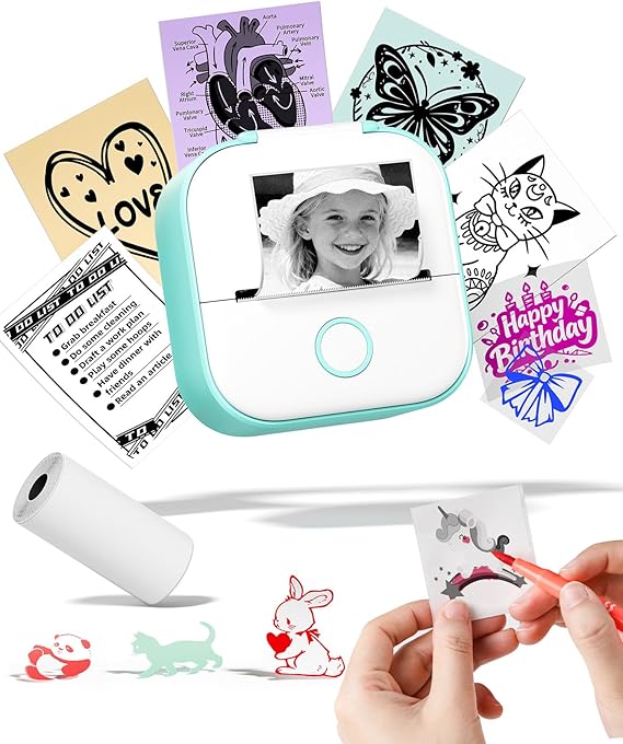 Memoking Sticker Maker Machine, T02 Mini Printer Sticker Maker for Kids