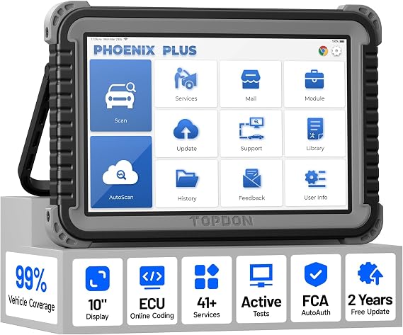 TOPDON Phoenix Plus Scanner, OE Bidirectional Scan Tool with ECU Coding