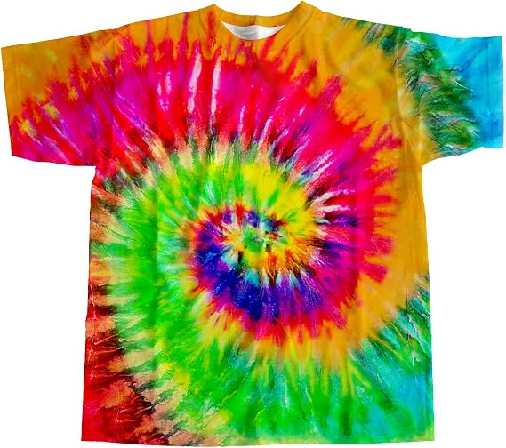 Kids Tie Dye Shirt 6-18 Years Children Hippies Senior Tie-Dye Tee Tshirt for Boys' Girls'