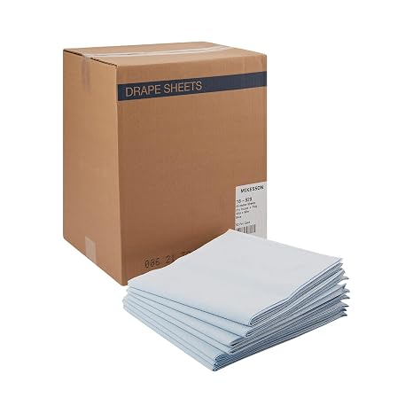 McKesson Drape Sheets [50 Count] Disposable Stretcher Sheet for Bed, Massage, Exam, Medical, TissuePoly, Latex-Free, 40 x 90 in, Blue