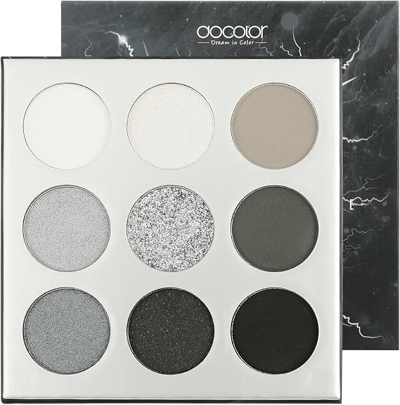 docolor 9 Colours Black Eyeshadow Palette Highly Pigmented Black Eye Shadow