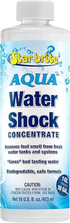 STAR BRITE Aqua Water Shock for Boats & RVs - Instant Odor & Bad Taste Remover for Potable Water, 16 Ounce (097116)