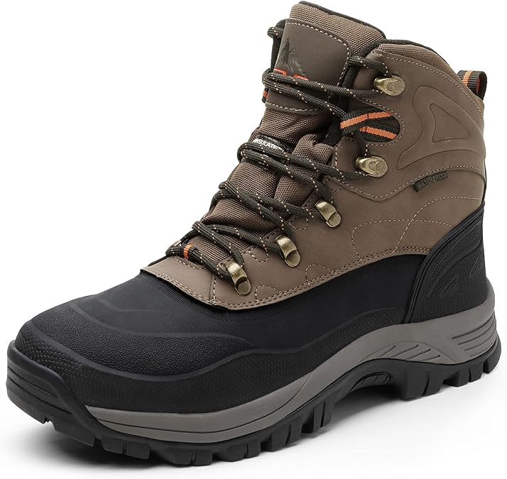 NORTIV 8 Men's Waterproof Hiking Winter Snow Boots