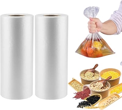 700 Count 12 x 20 Inches Clear Plastic Produce Bags Roll, Clear Grocery Bag for Bread, Fruits, Vegetable, Kitchen, 350 BagsRoll - 2 Rolls