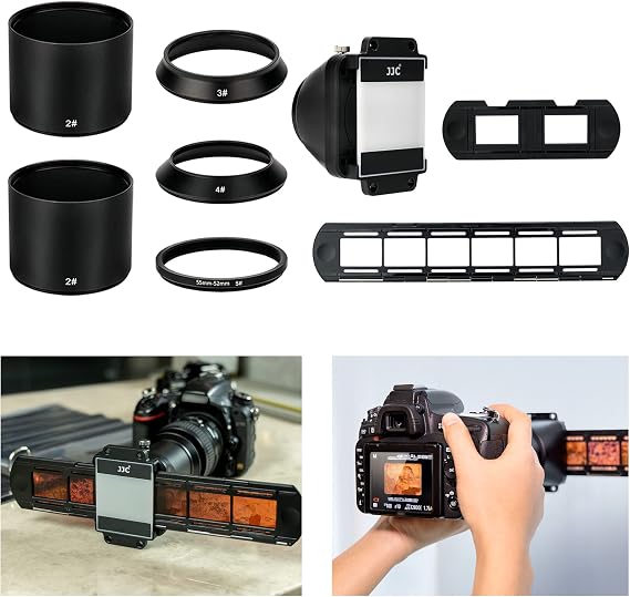 JJC 35mm Film Film Digitizing Adapter Film Scanner Negative Film Scanner with Film Holder Film Digitizing Compatible Negative Digitalization ABS Film Data Conversion ES-2