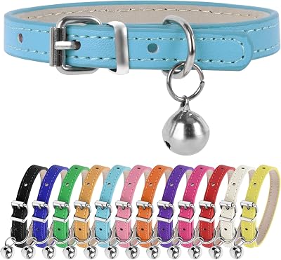 XXS Teacup Dog Collar - Light Blue & Pink, 38 inch Width for Small Dogs & Cats
