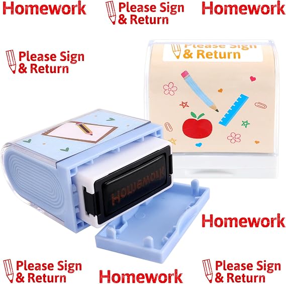 Fancy Land Homework Stamps for Teachers Parent Signature Stamp Sign Return