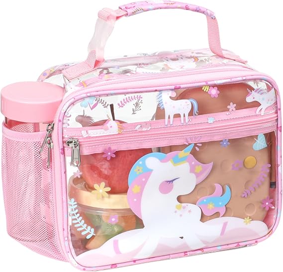 Bagseri Clear Kids Lunch Bag - School Snack Bag with Bottle Holder
