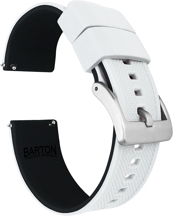 BARTON Elite Silicone Watch Bands - Quick Release - Choose Strap Color & Buckle Color (Stainless Steel, Black PVD or Gunmetal Grey) - 18mm, 20mm, 22mm & 24mm Watch Straps