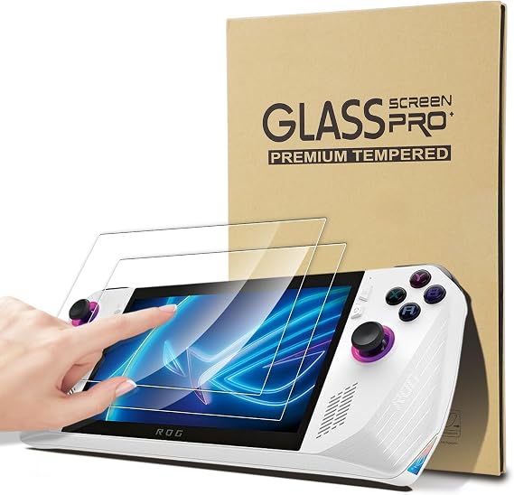 Bighan 2 Pack Screen Protector Compatible with ASUS ROG Xbox Ally X/ROG Xbox Ally 2025, ROG Ally Handheld 2023, ROG Ally X 2024, 9H Hardness Tempered Glass Film Clear Anti-Bubble Full Coverage foil