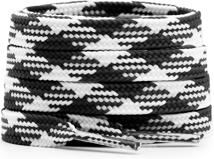 DELELE Flat Colored Shoelaces for Sneakers: 2 Pairs Thin Argyle Shoe Laces