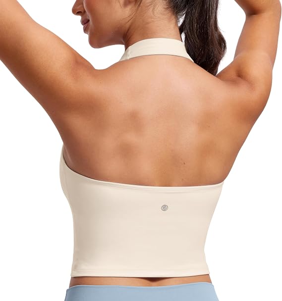 CRZ YOGA Butterluxe Halter Crop Tank Tops