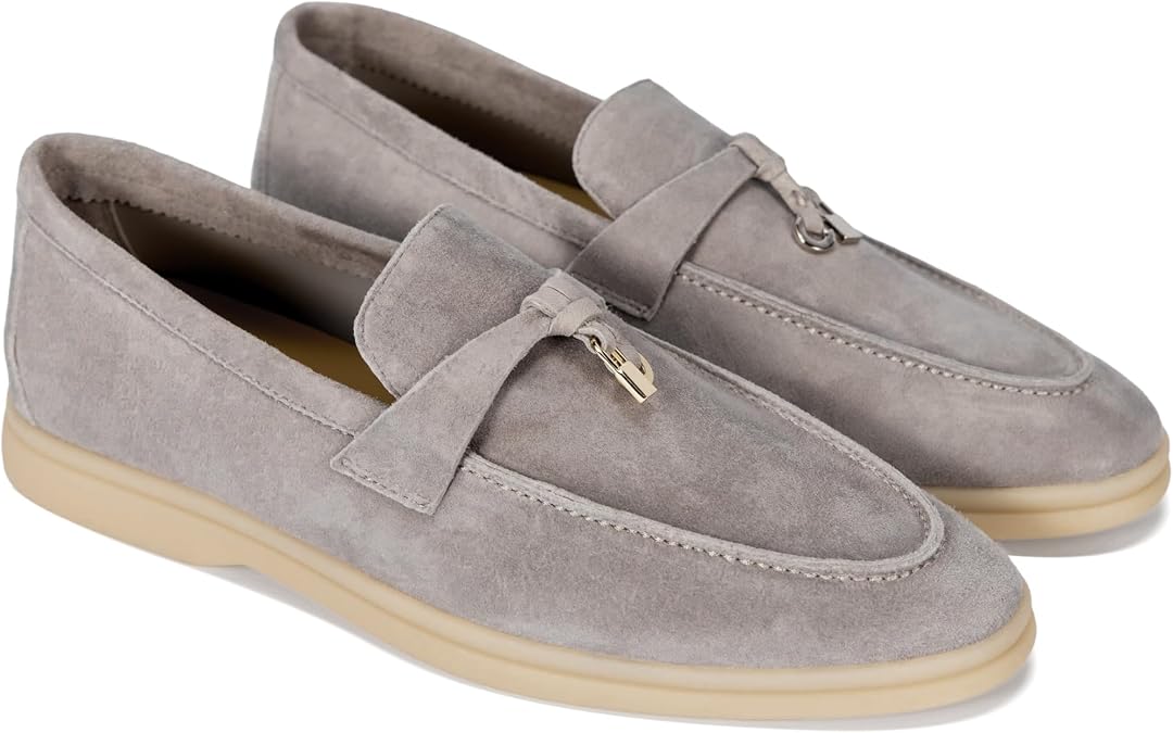 Women's Summer Stroll Charms Premium Designer Suede Leather Loafers Shoes