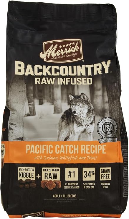 Merrick Backcountry Raw Infused Pacific Catch Recipe for dogs 4 LB (37009)