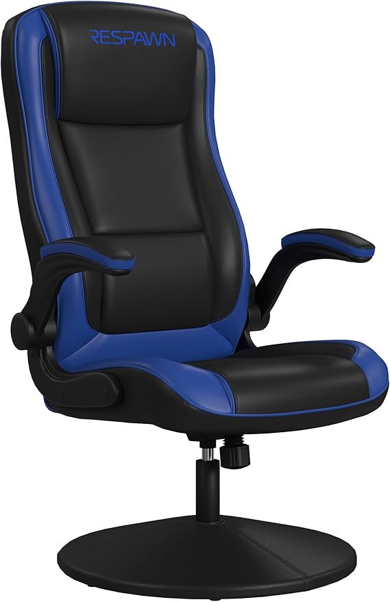 RESPAWN 800 Console Rocker Gaming Chair, Swivel Seat with Lumbar Support | 360 swivel rocker gaming chair with lumbar support, flip-up arms and stable base for console gaming or reading.