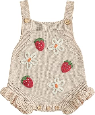Newborn Baby Girl Sweater Romper Sleeveless Knit Sweaters Romper Bodysuit Infant One-Piece Clothes 3 6 12 18 Months