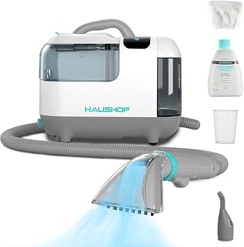 HAUSHOF Steam Carpet and Upholstery Cleaner, Include Spot & Stain CleanerUS plug, Medium, White, HH24016AE