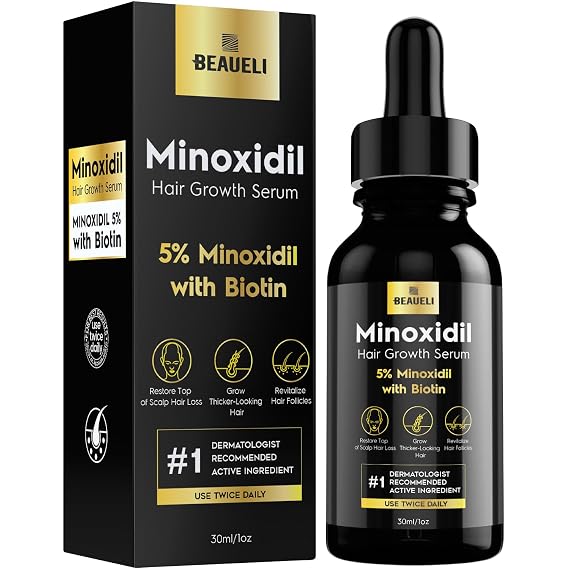 5% Minoxidil for Men & Women Hair Growth Serum, Beard Growth Oil 1oz 1pcs | Minoxidil Hair Growth Oil for Men & Women, 5% Minoxidil Serum Hair Regrowth Treatment with Biotin for Thicker, Fuller Hair