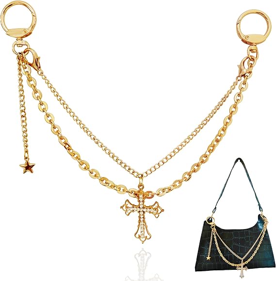 Bag Charms Purse Chain Charm for Handbags & Tote Bags, Cute Gold Key Chain Accessories for Bogg Bag