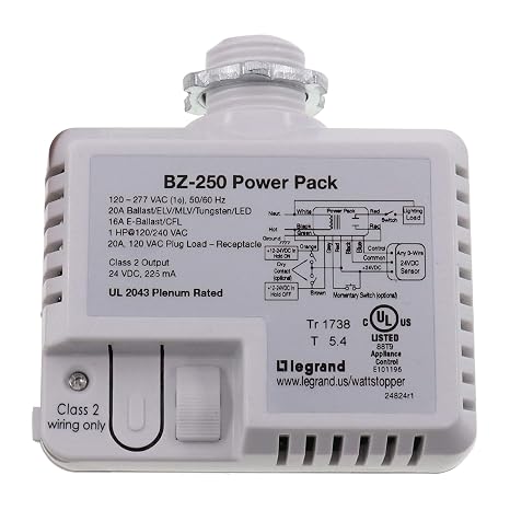 Wattstopper BZ-250 Lighting Plug Load Flex Control Power Pack, 24Vdc, 120-277V