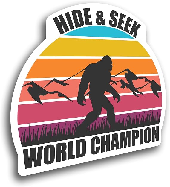 Hide & Seek World Champion Bigfoot Vinyl Decal Sticker | Cars Trucks Vans SUVs Walls Cups Laptops | 5 Inch | Full Color Printed and Laminated | KCD3051