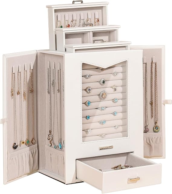 Homde Jewelry Boxes Bundle Rotating Jewelry Box + Jewelry Organizer