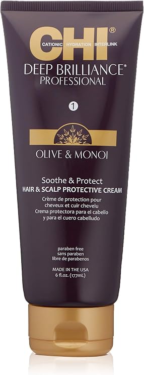 CHI Deep Brilliance Scalp Protecting Cream, Nourishes & Protects The Hair and Scalp, Sulfate, Paraben, Cruelty-Free, 6 Oz