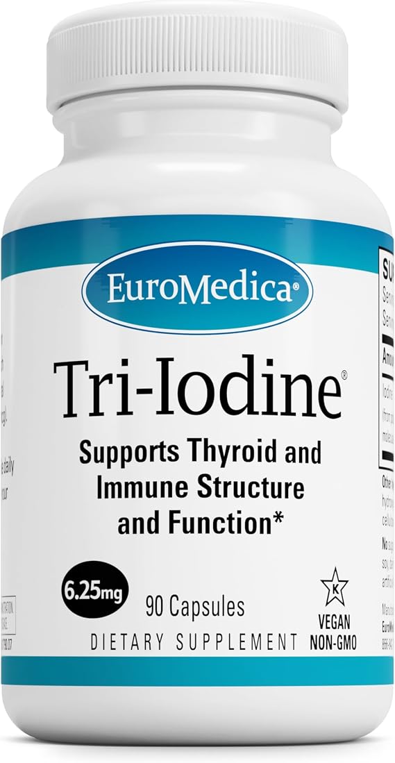 EuroMedica Tri-Iodine - Thyroid Health & Hormone Balance - 90 Count