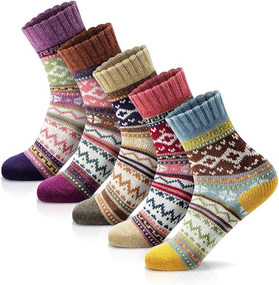 FYC Socks for Women Winter Thick Warm Wool Socks Cozy Crew Christmas Gift | Breathable Premium Wool Blend,Stretchy Cuffs,Cozy House Socks,Outdoor Winter & Boot Socks,Gifting & White Elephant Exchanges