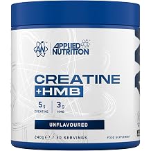 Applied Nutrition - Creatine + HMB - 5g Creatine Monohydrate + 3g HMB - Best Muscle Strength Supplement - Best Performance Formula - Supports Recovery - (240g – 30 Servings) (Unflavoured)