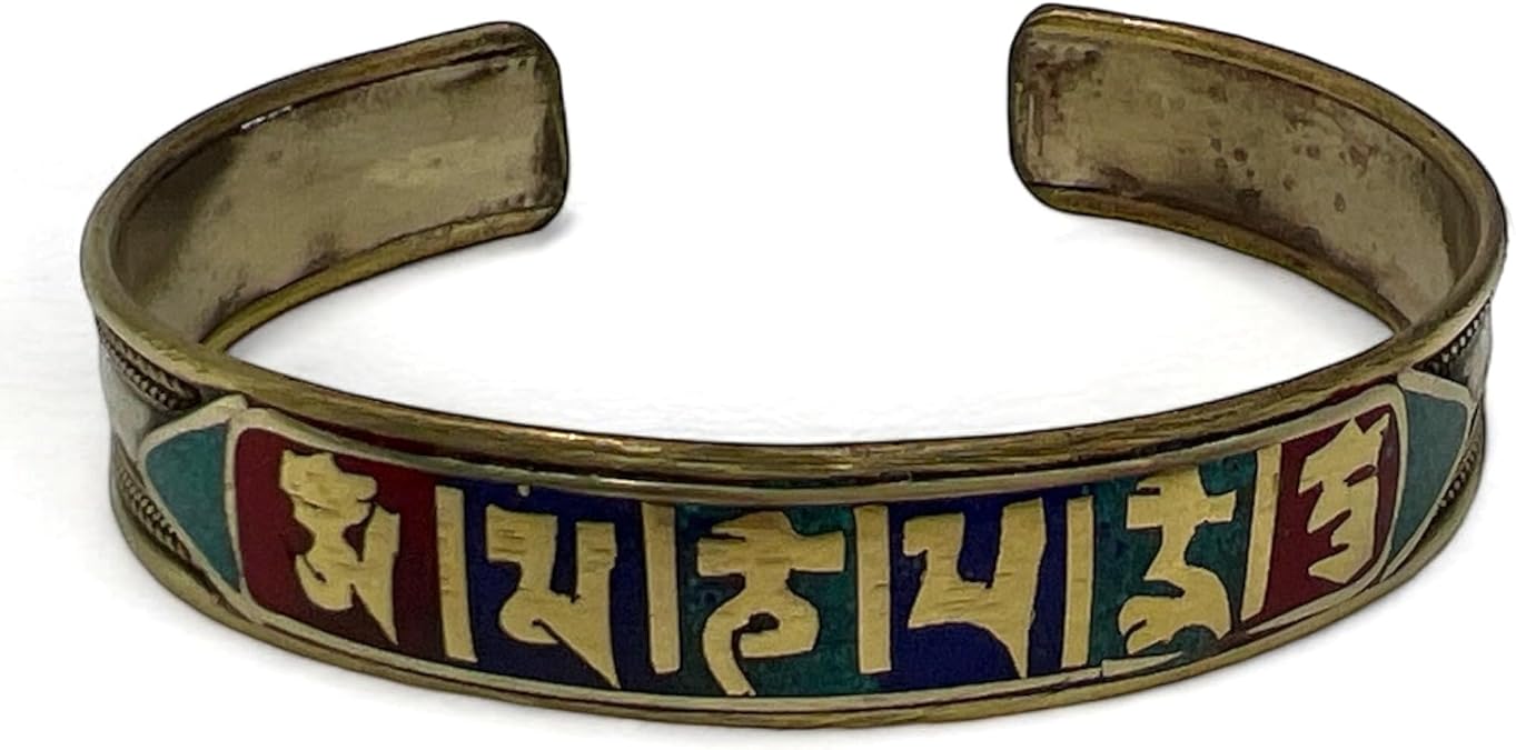 Om Mane Pame Mantra Bracelet | Cuff Bracelet Bangle | Spiritual Jewellery Mantra | Handmade in Nepal - Ideal for Gift