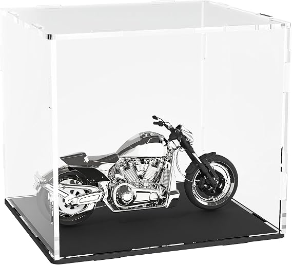 Self-Assembly Acrylic Display Case,display cases for collectibles,Deluxe Dustproof Showcase,Cube Countertop Box for Pop Figures Collectibles Toys,Need Remove Protective Film (9.5x8x8 inch; 24x20x20cm)