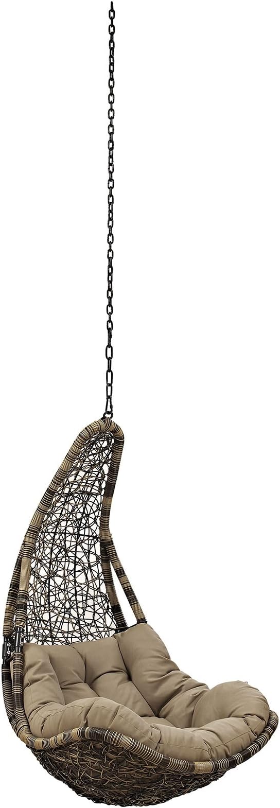 Modway Abate Outdoor Patio Swing Chair Without Stand, Black Mocha